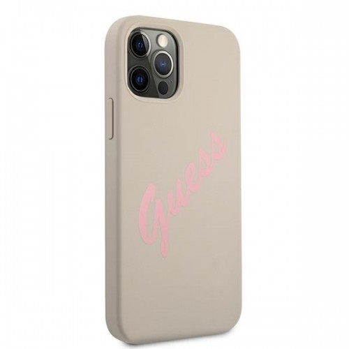 GUHCP12LLSVSGP Guess Silicone Vintage Pink Cover for iPhone 12 Pro Max 6.7 Grey image 4
