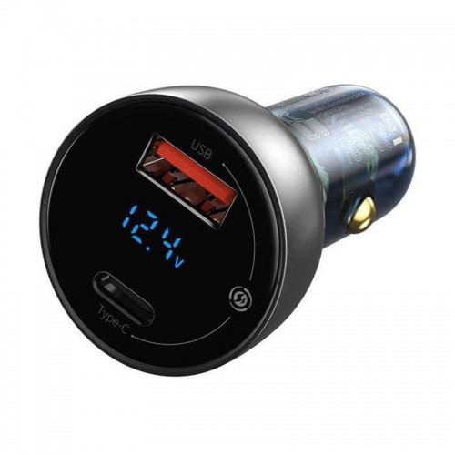 OEM Baseus Particular Digital Display QC+PPS Dual Quick Charger Car Charger 65W Silver image 4