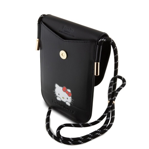 Hello Kitty PU Daydreaming Logo Leather Wallet Phone Bag Black image 4