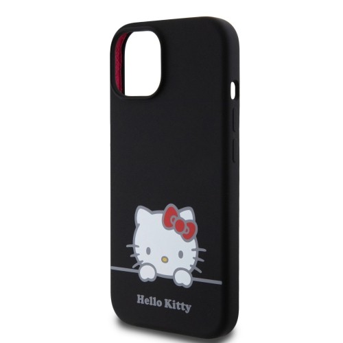 Hello Kitty Liquid Silicone Daydreaming Logo Case for iPhone 15 Black image 4