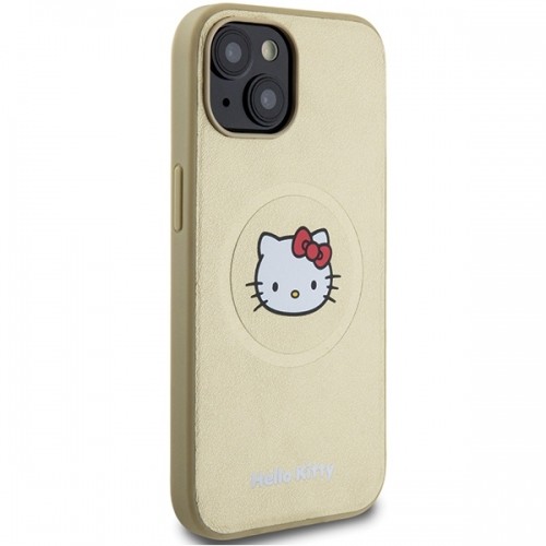 Hello Kitty HKHMP15SPGHCKD iPhone 15 6.1" złoty|gold hardcase Leather Kitty Head MagSafe image 4