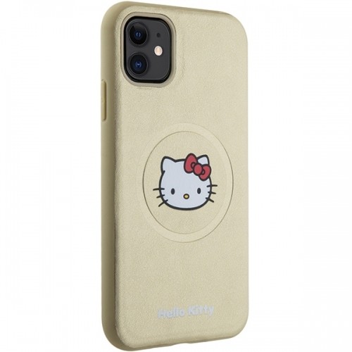 Hello Kitty HKHMN61PGHCKD iPhone 11 | Xr 6.1" złoty|gold hardcase Leather Kitty Head MagSafe image 4