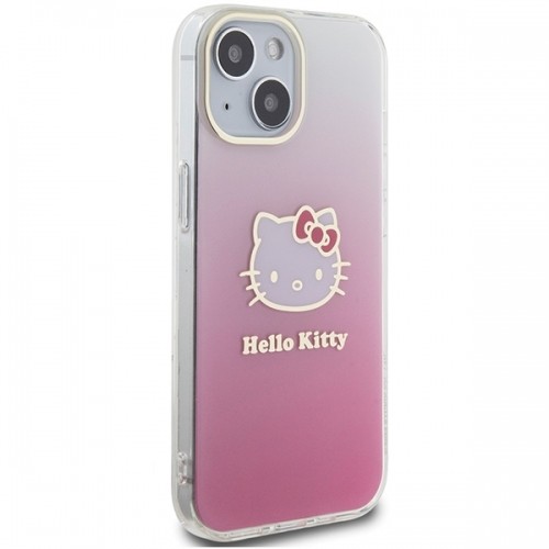 Hello Kitty HKHCP15SHDGKEP iPhone 15 6.1 różowy|pink hardcase IML Gradient Electrop Kitty Head image 4