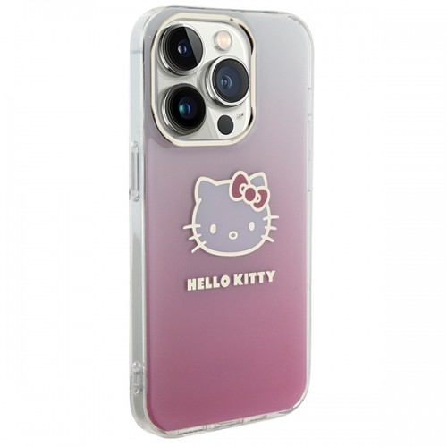 Hello Kitty HKHCP15LHDGKEP iPhone 15 Pro 6.1" różowy|pink hardcase IML Gradient Electrop Kitty Head image 4