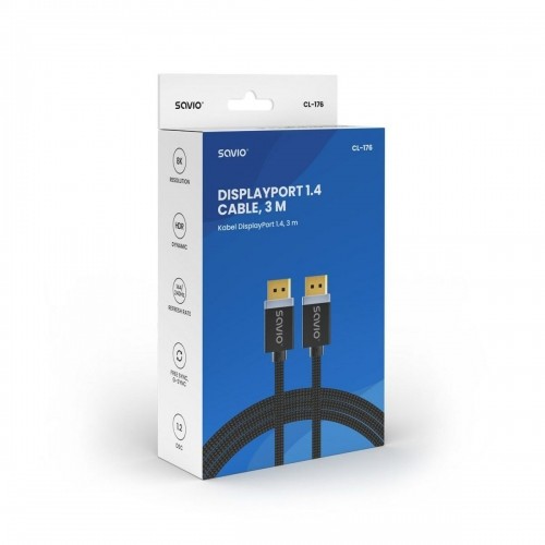 DisplayPort Cable Savio CL-176 Black 3 m image 4