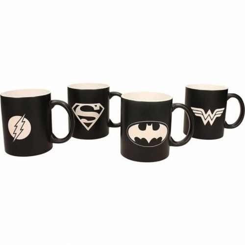 Set of Mugs SD Toys Universo DC Black (4 Pieces) image 4