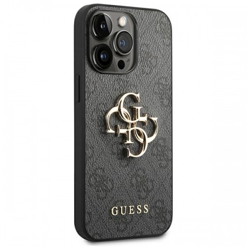 Guess PU 4G Metal Logo Case for iPhone 14 Pro Max Grey image 4
