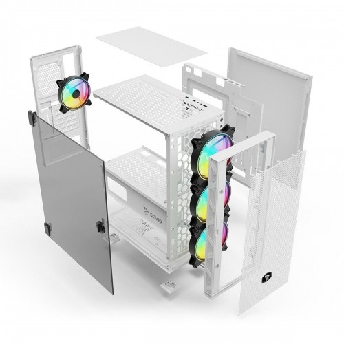 ATX Semi-tower Box Savio RAPTOR WHITE X1 Black Multicolour image 4