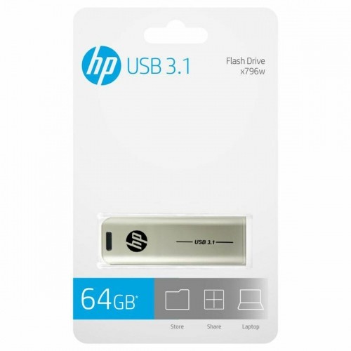 USB Zibatmiņa HP HPFD796L-64 Sudrabains 64 GB image 4