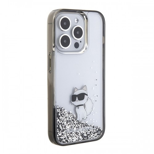 Karl Lagerfeld KLHCP15LLKCNSK iPhone 15 Pro 6.1" transparent hardcase Liquid Glitter Choupette image 4