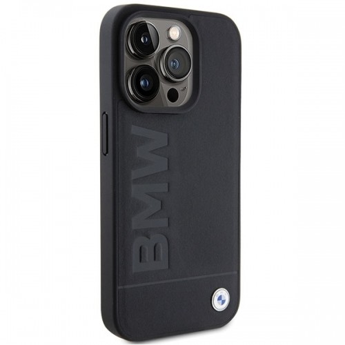 BMW BMHCP15LSLLBK iPhone 15 Pro 6.1" czarny|black Leather Hot Stamp image 4