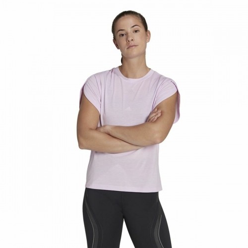 Women’s Short Sleeve T-Shirt Adidas  trainning Floral  Lilac image 4