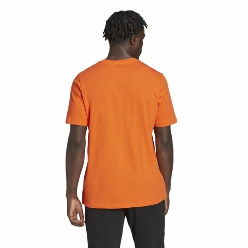 Men’s Short Sleeve T-Shirt Adidas  Essentials Embroidered Linear Orange image 4