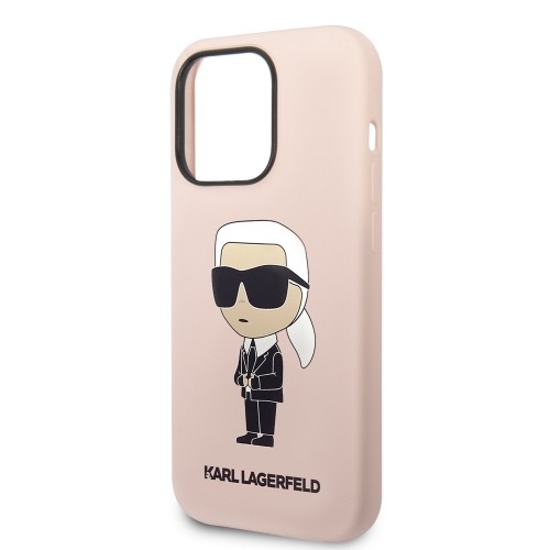 Karl Lagerfeld Liquid Silicone Ikonik NFT Case for iPhone 15 Pro Pink image 4