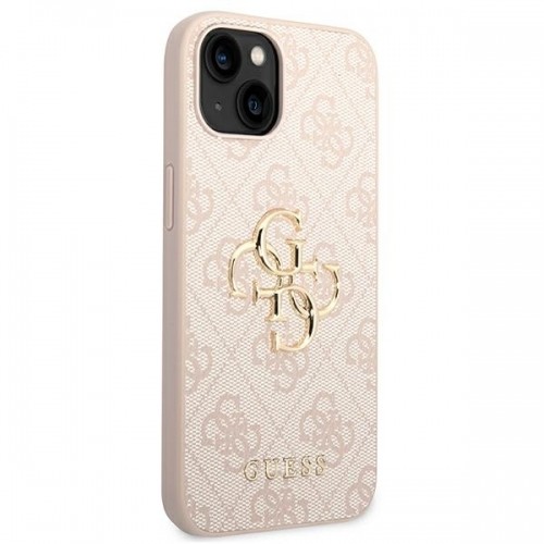 Guess PU 4G Metal Logo Case for iPhone 14 Pink image 4