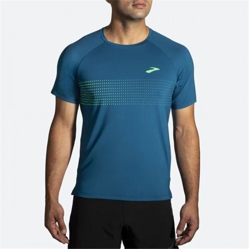 Men’s Short Sleeve T-Shirt Brooks Atmosphere  2.0 Cyan image 4