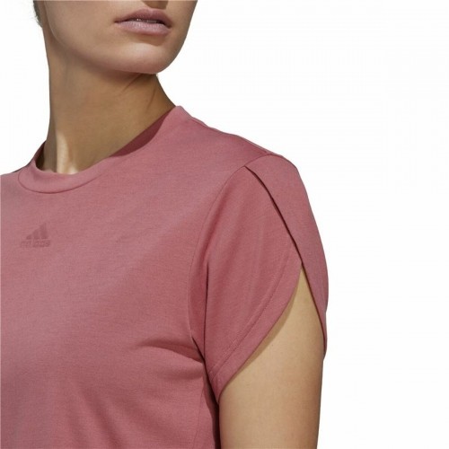 Sieviešu Krekls ar Īsām Piedurknēm Adidas trainning Floral  Tumši rozā image 4