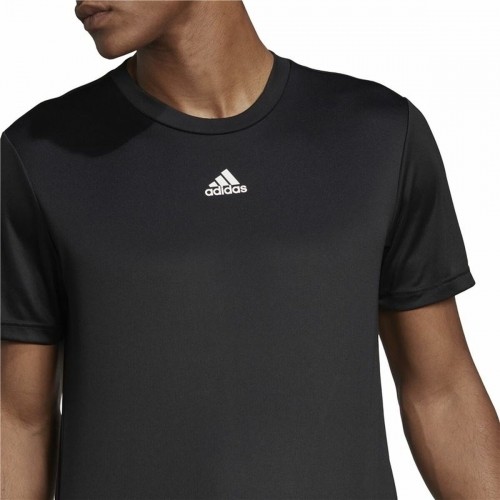 Men’s Short Sleeve T-Shirt Adidas Aeroready HIIT Back Black image 4