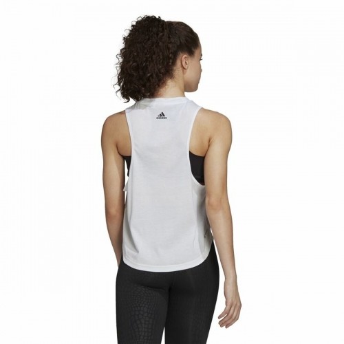 Sieviešu Īsroku T-krekls Adidas AEROREADY Racerback  Balts image 4