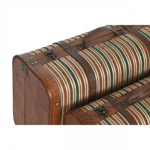 Set of Chests Home ESPRIT Brown Multicolour Wood Canvas Colonial 60 x 24 x 37,5 cm (2 Units) image 4