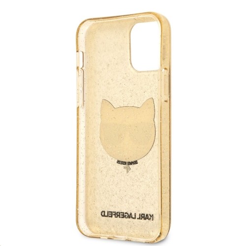 KLHCP12MCHTUGLGO Karl Lagerfeld Choupette Head Glitter Case for iPhone 12|12 Pro 6.1 Gold image 4
