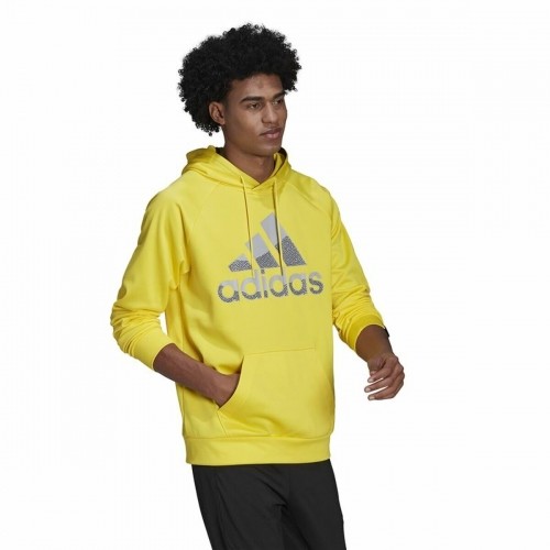 Толстовка с капюшоном мужская Adidas  Game and Go Big Logo Жёлтый image 4