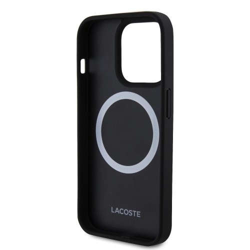 Lacoste Iconic Petit Pique Woven Logo MagSafe Case for iPhone 15 Pro Max Black image 4