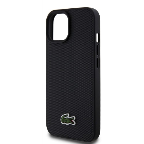Lacoste Iconic Petit Pique Woven Logo MagSafe Case for iPhone 15 Black image 4