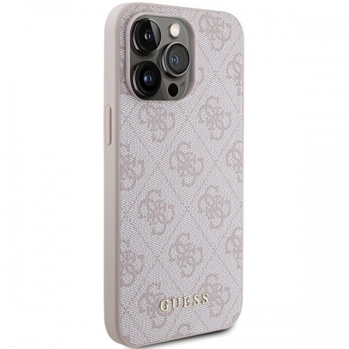 Guess GUHCP15XG4GFPI iPhone 15 Pro Max 6.7" różowy|pink hard case 4G Metal Gold Logo image 4