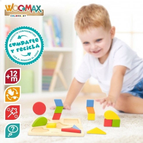 Child's Wooden Puzzle Woomax Shapes + 12 Months 16 Pieces (6 Units) image 4