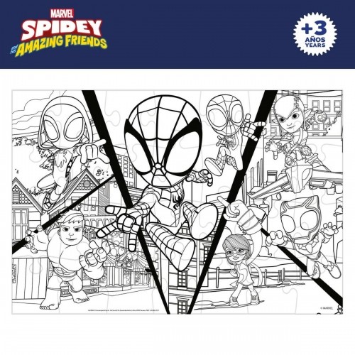 Child's Puzzle Spidey Double-sided 50 x 35 cm 24 Pieces (12 Units) image 4