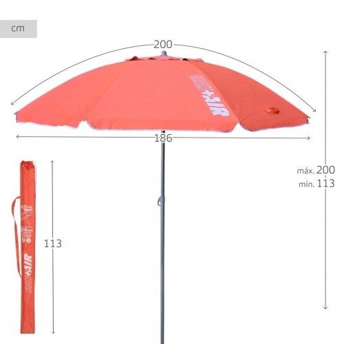 Пляжный зонт Aktive UV50 Ø 200 cm Коралл полиэстер Алюминий 200 x 198 x 200 cm (6 штук) image 4