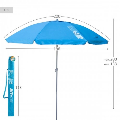 Sunshade Aktive UV50 Ø 200 cm Blue Polyester Aluminium 200 x 198,5 x 200 cm (6 Units) image 4