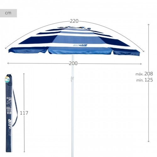 Пляжный зонт Aktive UV50 Ø 220 cm полиэстер Алюминий 220 x 214,5 x 220 cm (6 штук) image 4