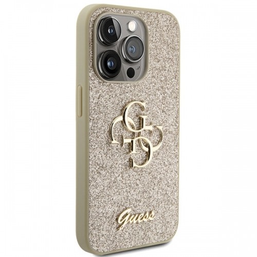 Guess GUHCP15XHG4SGD iPhone 15 Pro Max 6.7" złoty|gold hardcase Glitter Script Big 4G image 4