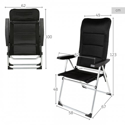 Beach Chair Aktive Deluxe Foldable Black 49 x 123 x 67 cm (2 Units) image 4