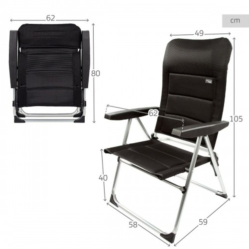 Pludmales krēsls Aktive Deluxe Locīšana Melns 49 x 105 x 59 cm (2 gb.) image 4