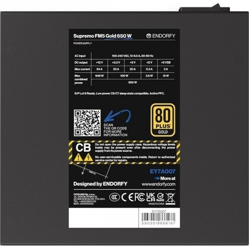 Источник питания Endorfy EY7A007 ATX 650 W 80 Plus Gold image 4