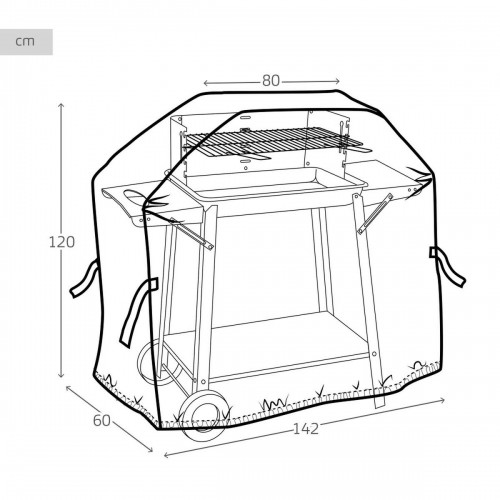 Protective Cover for Barbecue Aktive Black 4 Units 142 x 120 x 60 cm image 4