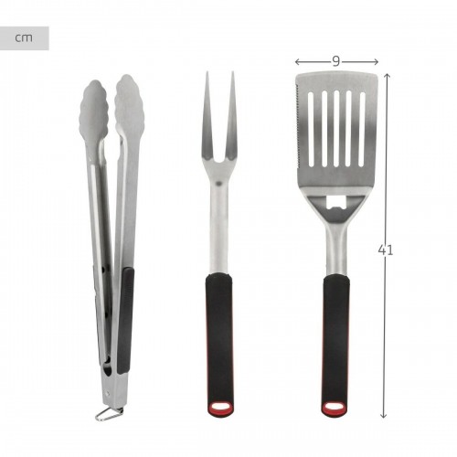 Barbecue Utensils Set Aktive 3 Pieces Barbecue Stainless steel 9 x 41 x 5 cm (4 Units) image 4
