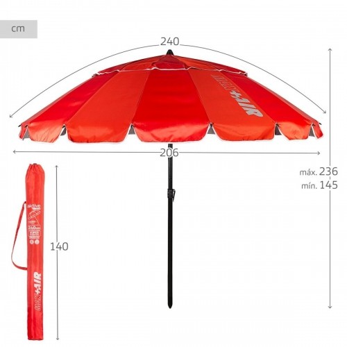 Пляжный зонт Aktive Красный Алюминий 240 x 235 x 240 cm (6 штук) image 4