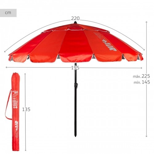 Пляжный зонт Aktive Красный Алюминий 220 x 215 x 220 cm (6 штук) image 4
