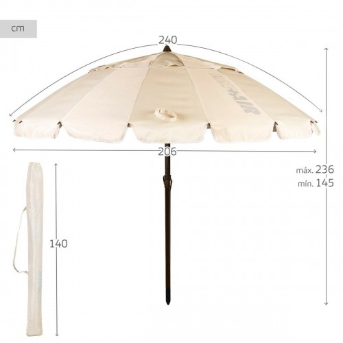 Пляжный зонт Aktive Krēmkrāsa Alumīnijs 240 x 235 x 240 cm (6 gb.) image 4