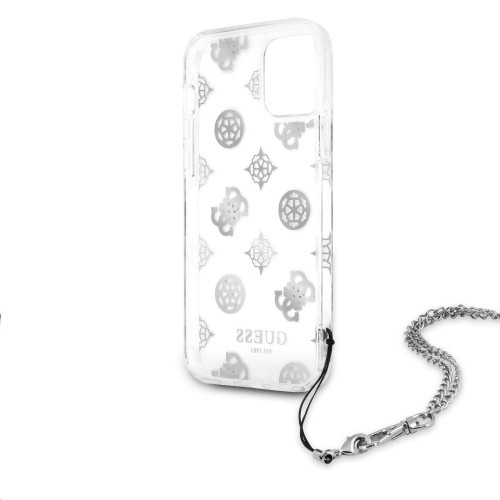GUHCP12LKSPESI Guess PC Chain Peony Case for iPhone 12 Pro Max Silver image 4