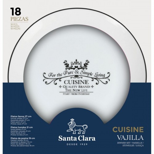 Tableware Santa Clara Cuisine 18 Pieces Porcelain Circular (2 Units) image 4