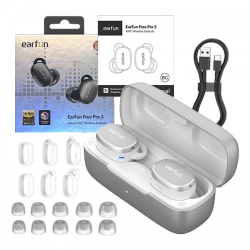 Earphones TWS EarFun Free Pro 3, ANC (white) image 4