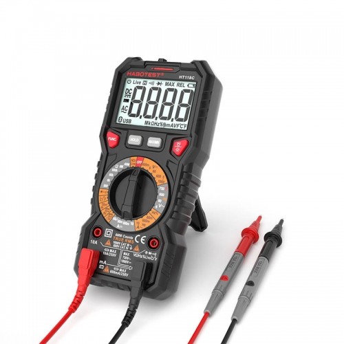 Digital Multimeter with Flashlight Habotest HT118C, True RMS, NCV, battery testing image 4