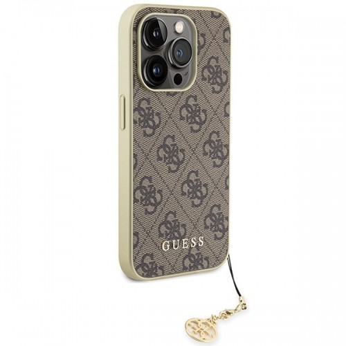 Guess GUHCP15XGF4GBR iPhone 15 Pro Max 6.7" brązowy|brown hardcase 4G Charms Collection image 4