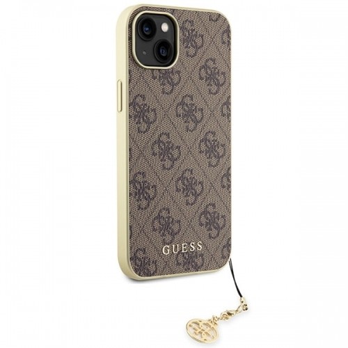 Guess GUHCP15SGF4GBR iPhone 15 6.1" brązowy|brown hardcase 4G Charms Collection image 4