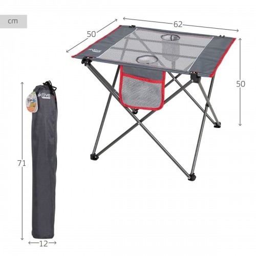Folding Table Aktive Camping Grey 62 x 50 x 50 cm (2 Units) image 4